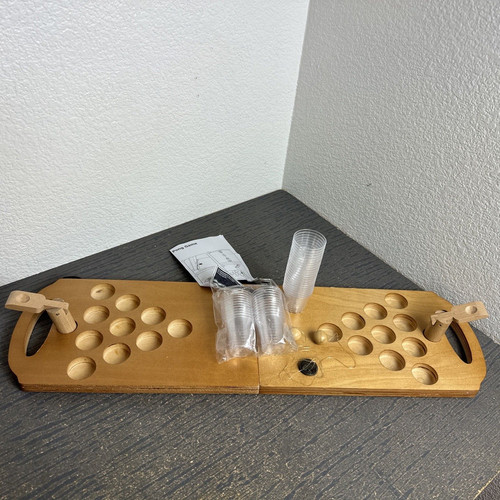 Wooden Beer Pong Game Foldable Tabletop WOOD NEW in Box Refinery and Co. USED
