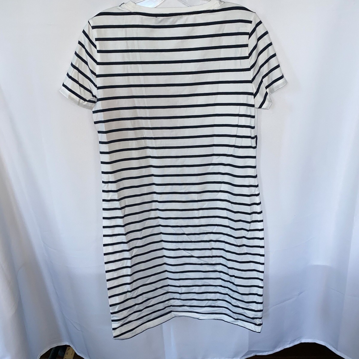 grey and white striped t shirt dress Trinity Striped T-Shirt Dress M / Striped