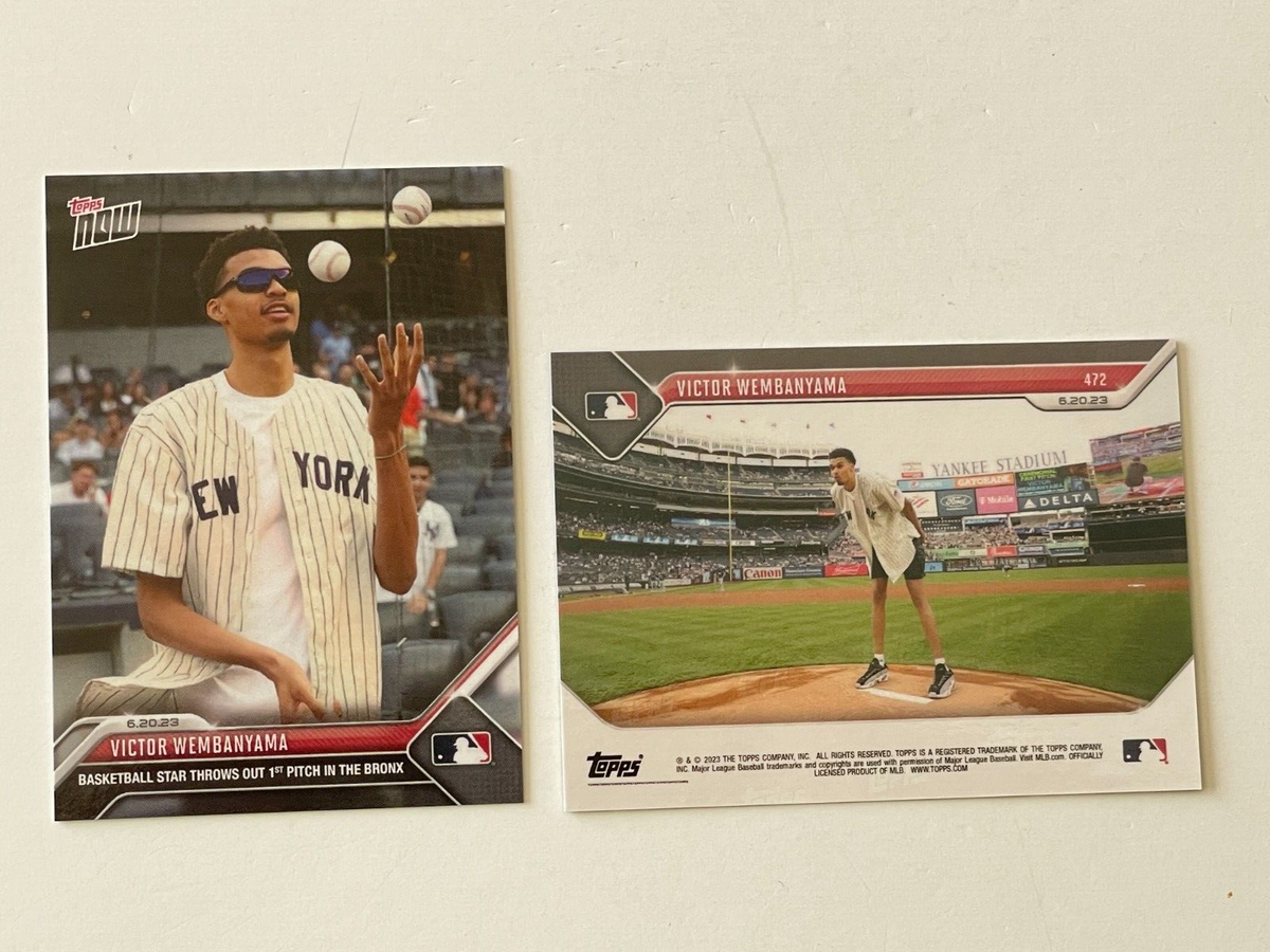 2023 Topps Now 472 Victor Wembanyama WEMBY Spurs NBA RC on Yankees
