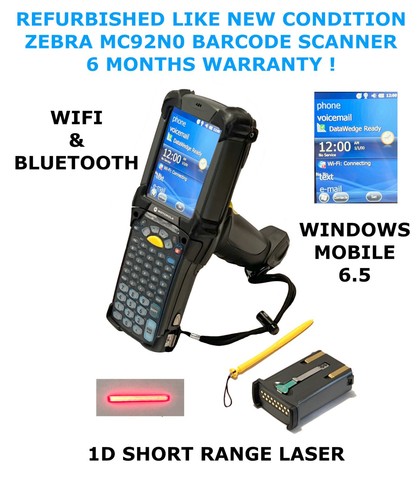 🔥 Symbol MC92N0-GA0SXGRA5WR 1D Windows Mobile 6.5 & NEW BATTERY & WARRANTY 🔥