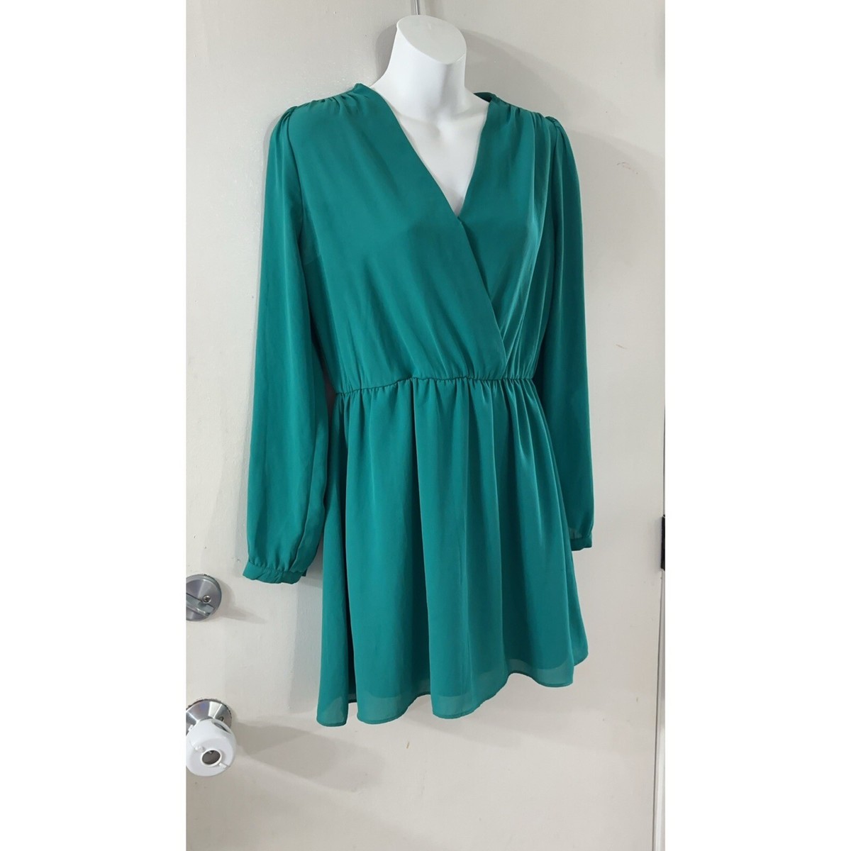 forever 21 green silk dress Forever 21 Satin Button-Front Wrap Midi Dress Sage