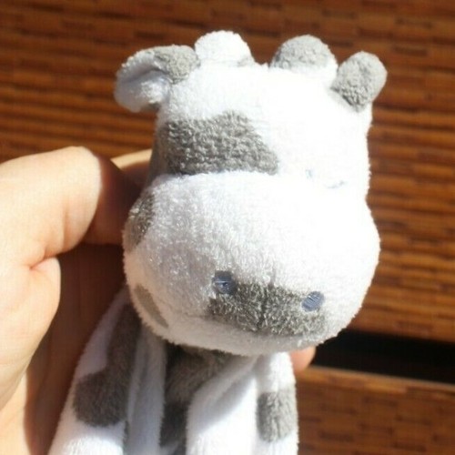 Spotted Cow Security Blanket Lovey Angel Dear Gray & White #D-15 - Picture 3 of 4