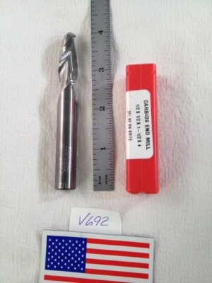 1 NEW HTC 1/2'' DIAMETER CARBIDE ENDMILL. 155-2504. 2 FL BN. 1-1/2'' LOC -V692