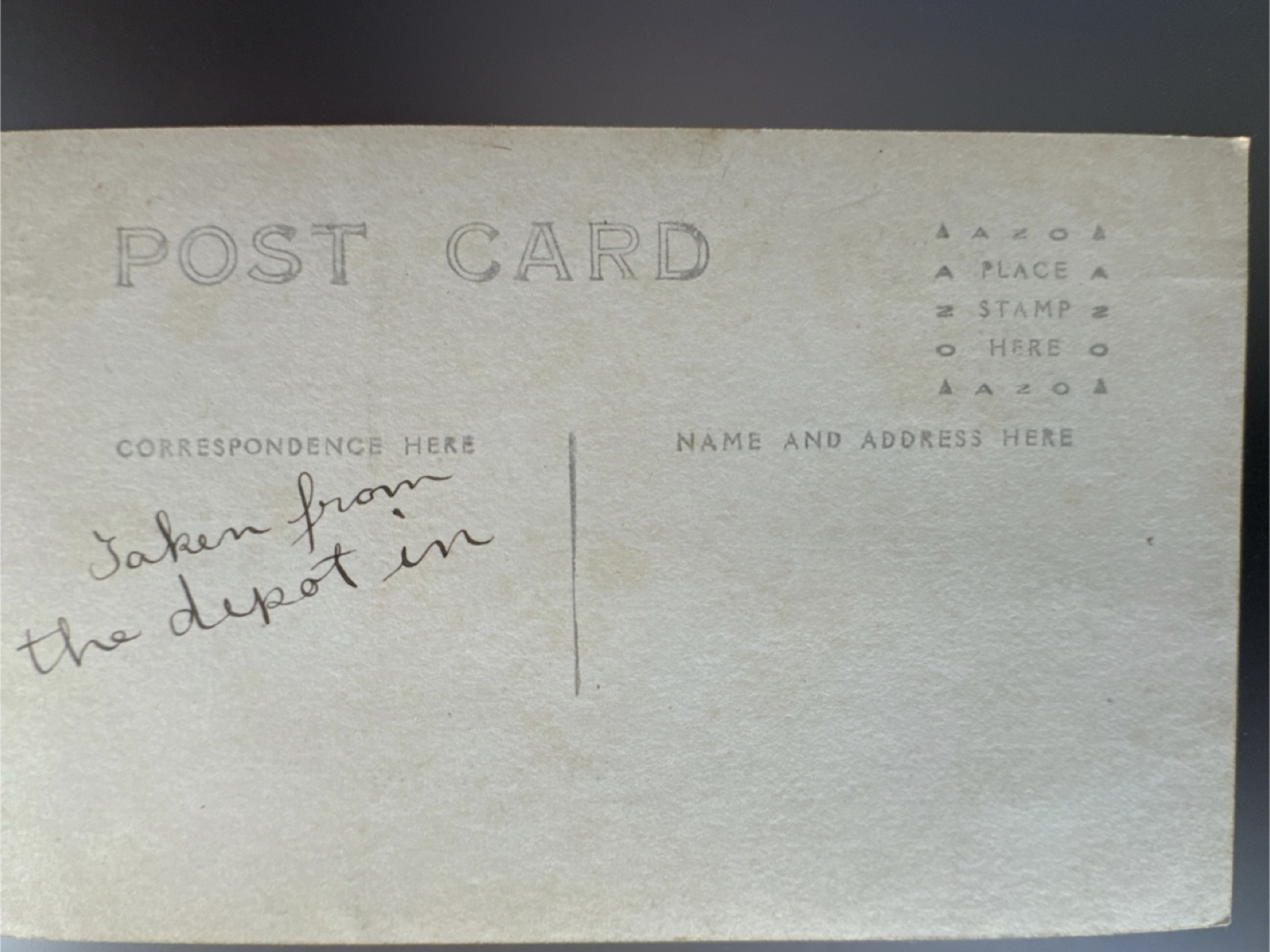 Antique RPPC 1917 nighttime snowy street scene Real Photo Postcard 