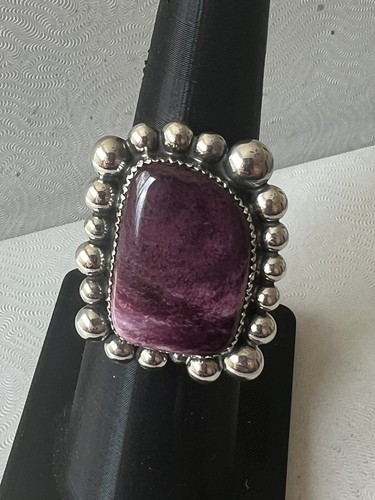 Purple Spiney Oyster Ring Sterling Silver Avin Joe Navajo Size 11 R0236