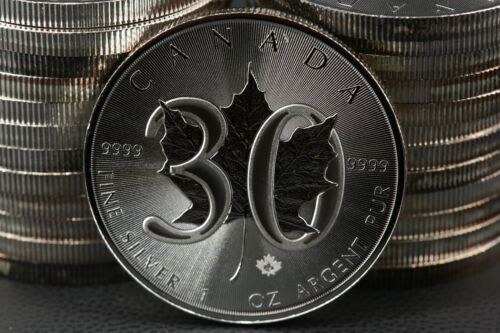 25x 1 Oz Silber 999 Silber Tube 30 Jahre Maple Leaf 2018 Feinsilber 777,5g #31 - Bild 4 von 8