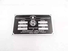 DATA PLATE FITS TO BOEING STEARMAN AIRCRAFT #V332-8