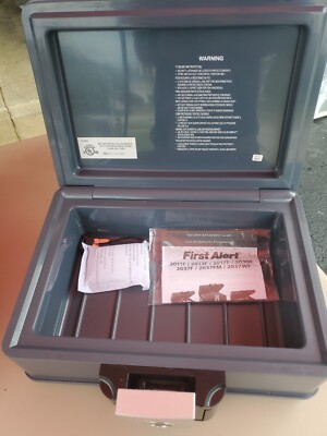 First Alert 2011F Gray 0.17 cu. ft. Capacity Key Lock Fire Chest