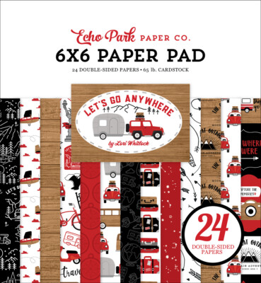 Echo Park Paper LET'S GO ANYWHERE Travel Theme 6x6 Scrapbook Paper Cardstock Pad