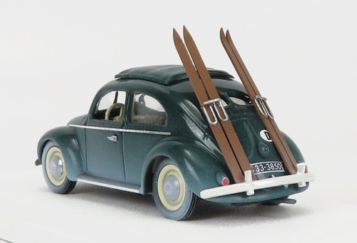 Modelo Auto Estático Diecast Volkswagen Beetle Escarabajo Con Esquí 1950 1/43 - Imagen 5 de 6