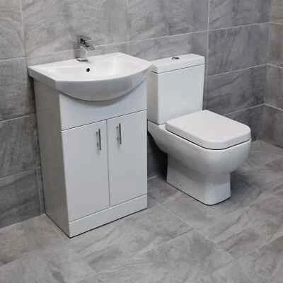 Rak Series 600 Toilet + Bathroom Vanity Basin Sink Unit Set Cloakroom En Suite