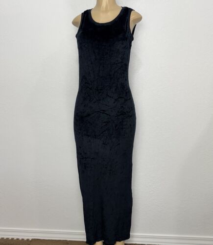 Michael Stars Black Bodycon Dress Womens Size M Stretch Night Out Slits Side $99 - Picture 3 of 14