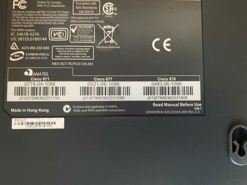 Cisco 878 Router with PSU Cisco878-K9 with UK Power Supply or PSU (Inc VAT) - Picture 10 of 10