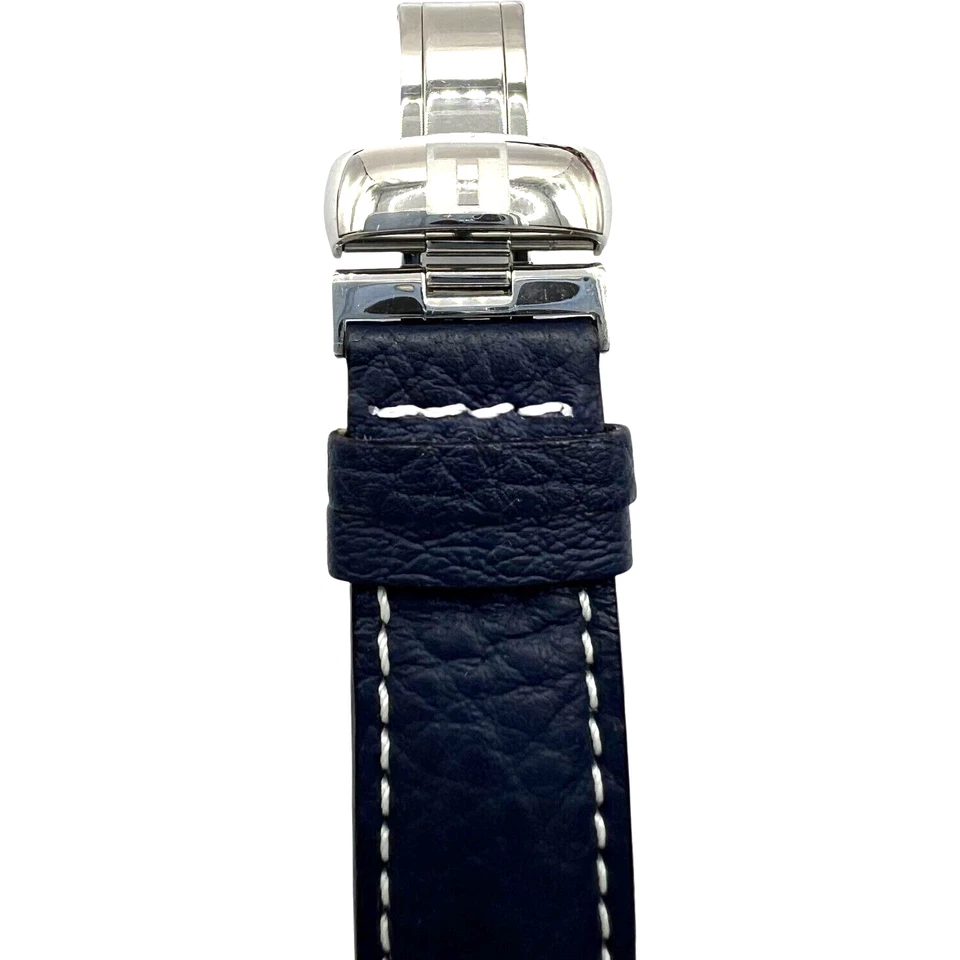 TISSOT - PULSERA - CIERRE PLEGABLE - CUERO GENUINO - 20MM - AZUL - NOS Foto 3 de 4