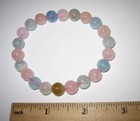 7.5" POLISHED 8mm ROUND AQUAMARINE / MORGANITE CRYSTAL STRETCH BRACELET 21.6g *8 — photo 7