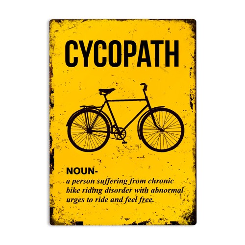 Cycopath Funny Retro Cycling Metal Sign Bike Shed Mancave Plaque Cyclist Gift - Picture 4 of 15