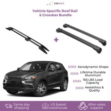 Erkul Set Of Roof Side Rails Rack Cross Bars For Outlander Sport 2011-25 Black Erkul Set Of Roof Side Rails Rack Cross Bars For Outlander Sport 2011-25 Black
