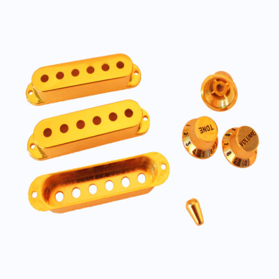 Vergoldete Single Coil Pickup Abdeckung mit Knauf Set Gitarrenteile