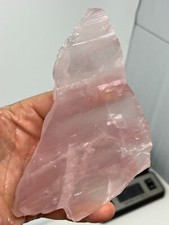Semi-Transparent Rose Quartz Slab Lapidary Cabbing Carving Chakra Reiki
