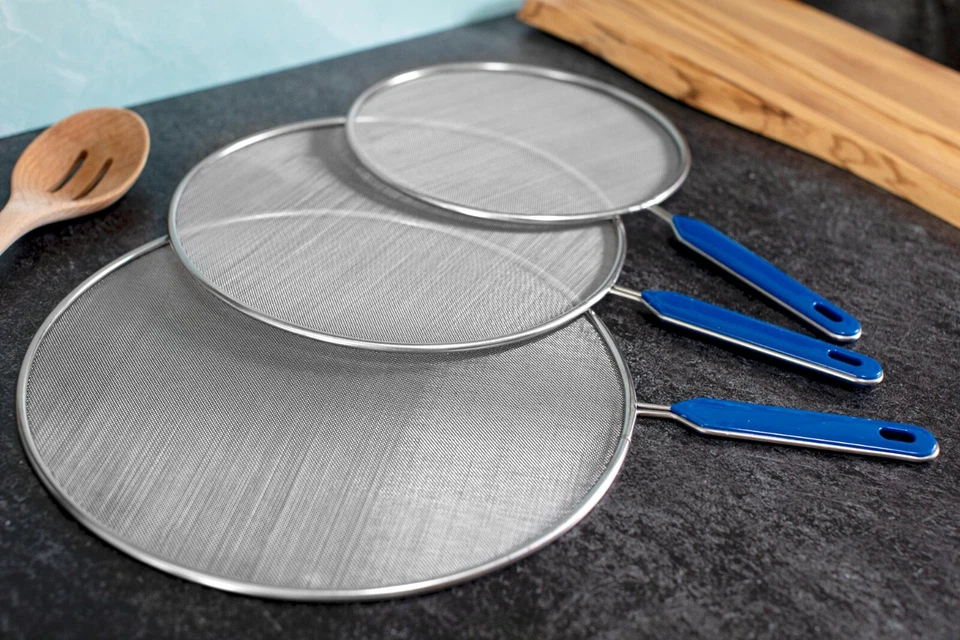 Stainless Steel Splatter Screen Guard Set of 3 - 8", 10" and 11" Cooking Shield - Image 4 of 4