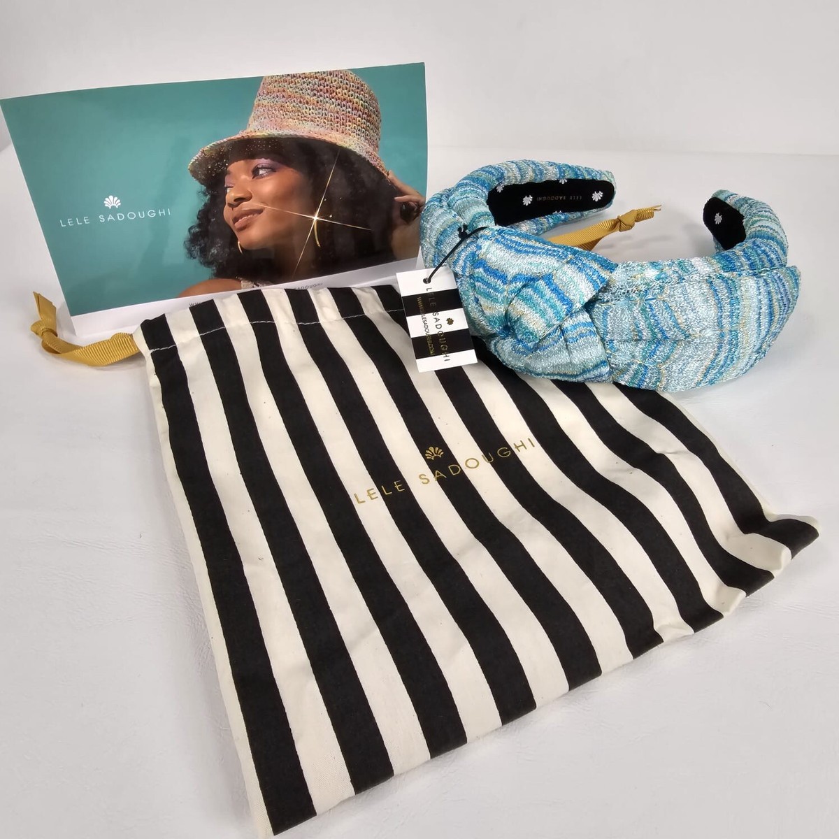 NWT Lele Sadoughi Knit Veronica Azul NWT LELE SADOUGHI Knit Veronica Blue Headband | eBay main image 2