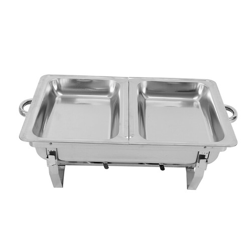 Scaldavivande Acciaio Inox 7,5L Scaldavivande Contenitore Catering Buffet Festa 2 Padelle - Foto 8 di 15