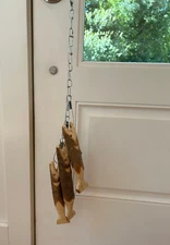 Hand Carved 3 Wooden Fish On A Metal Stringer Rustic Fishing Cabin Decor