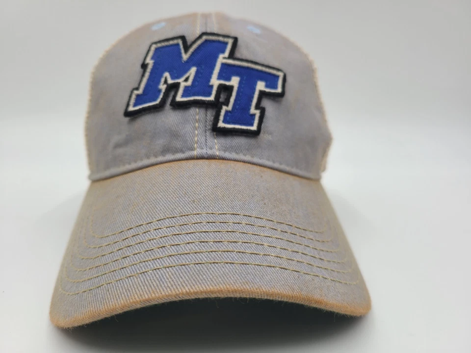 Middle Tennessee State MTSU Blue Raiders Distressed Mesh Snapback Hat Cap NCAA - Image 2 of 4
