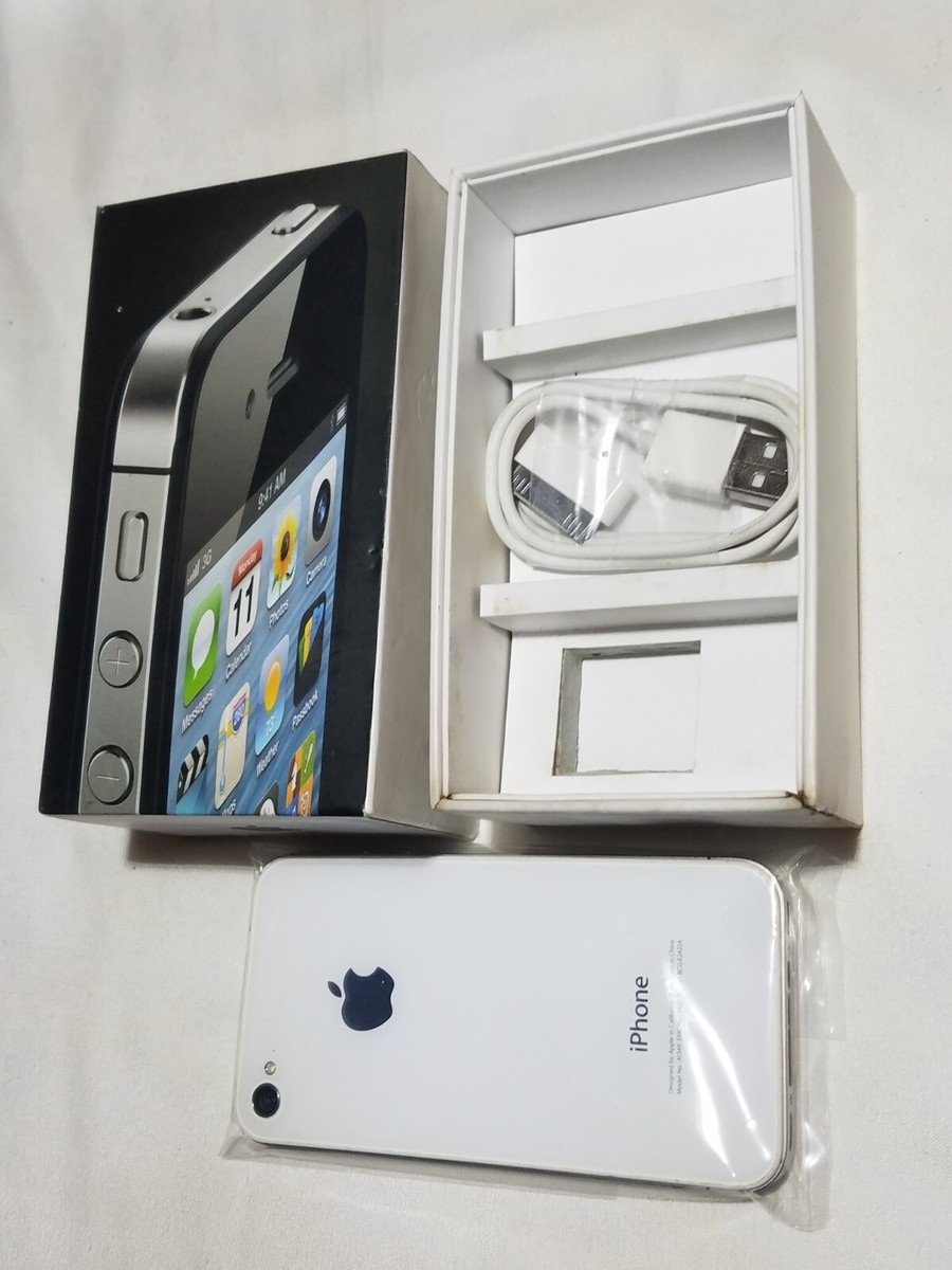 Rare 16GB Vintage Apple iPhone 4 White CDMA Cell Phone Smartphone
