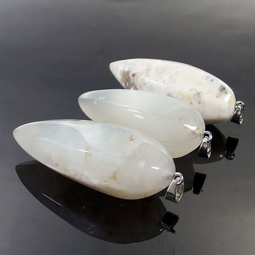 Natural Gemstone Crystal Healing Chakra Stone Faceted Fusiform Pendant - Picture 20 of 43