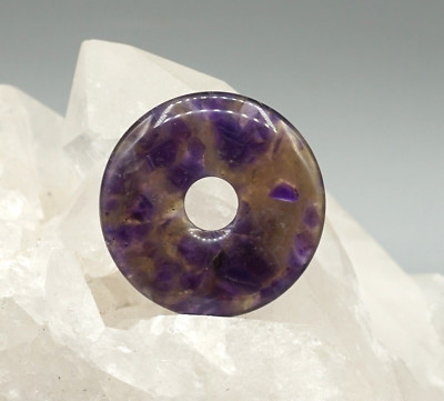 AMETHYST Anhänger Donut ca. 30 mm Edelstein-Anhänger Pi-Scheibe Extra-Qualität 3