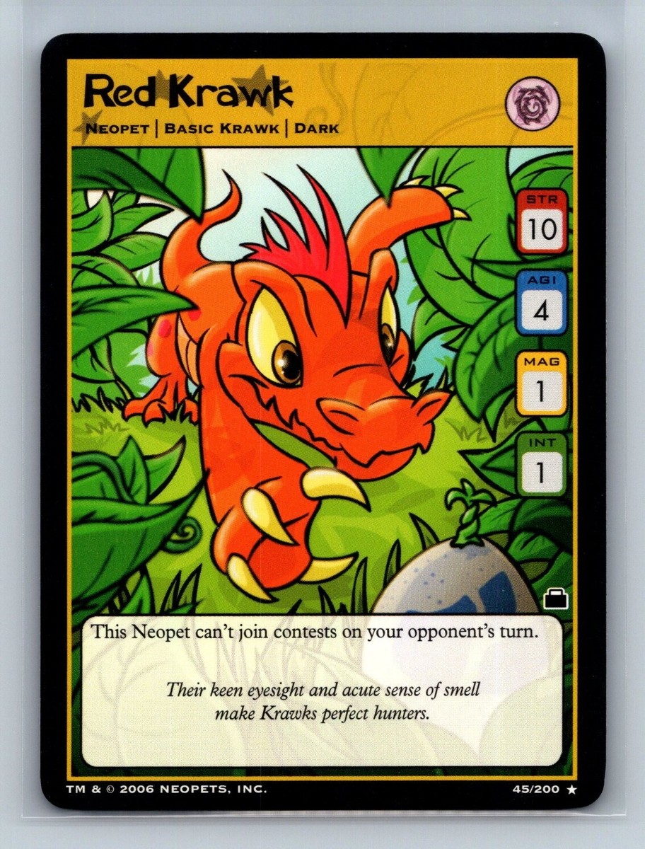 Neopets TCG - Red Krawk 45/200 - RARE - Travels in Neopia 2006 | eBay