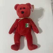 Ty Beanie Baby Osito the Bear 1999 Red Mexican Flag Plush Stuffed Animal Toy