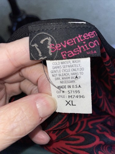 17 Fashion Red And Black V Neck Soft Lightweight V Neck Top Size XL - Picture 8 of 8