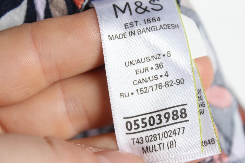 M&S Marks & Spencers Womens Floral Linen mix Top - Size 8 (ZH4) - Image 2 of 4