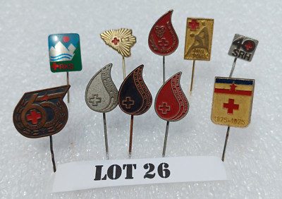 Vintage Red Cross Crest Blood Donor Pin Ex-Yugoslavia Slovenia Pin 10/1 LOT 26