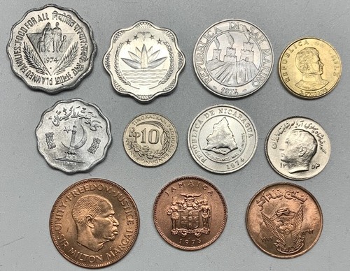 Assorted World Coins -- 11 Different Currency Lot -- Choice Uncirculated - Picture 2 of 8