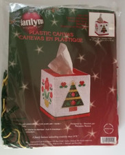 Plastic Canvas Christmas Tissue Box Cover  Janlynn  New