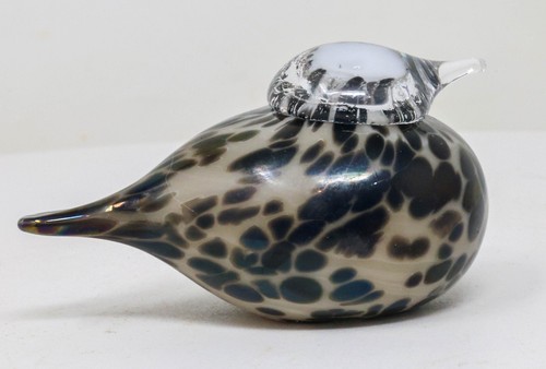 Oiva Toikka for Iittala Small Goldcrest Spotted Smoke #004522 Discont. 2004-2008 - Picture 10 of 15