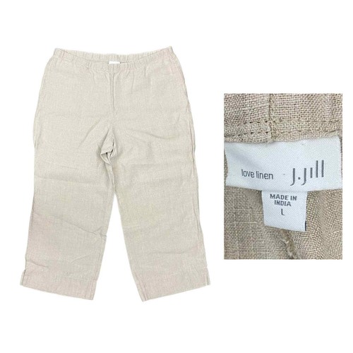 J. Jill Beige Ecru Linen Capri Cropped 