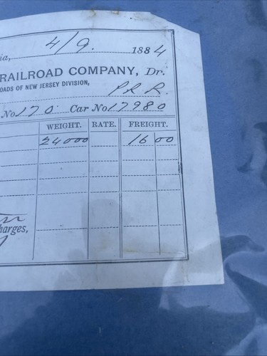 pennsylvania railroad company 1884 received payment stub w form 5 c - Picture 6 of 10