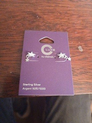 Claire's LUXE S.Silver Star Suspender Earrings Free Shipping!