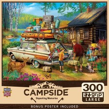 300 Piece EZ Grip Jigsaw Puzzle - Retro Summer Cabin, Large Pieces for Family Fu