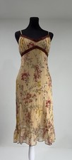 Vintage Y2K Charlotte Russe Sz 5  Floral Beaded Slip Midi Dress Lace Trim