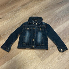 DKNY Blue Denim Jacket Logo Button Collared Pockets Long Sleeve Girl  s 3T