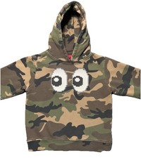 Mostly Heard Rarely Seen 8-Bit Kids Camo Hoodie Pixel Eyes Size 8 Streetwear