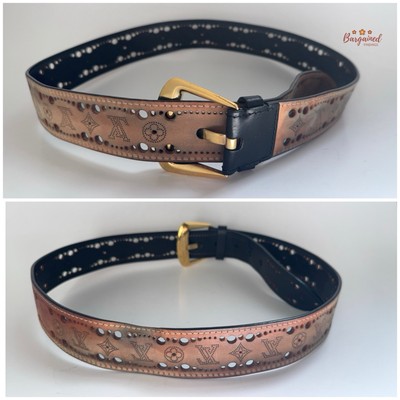 Authentic Louis Vuitton Black Ceinture Phoenix Gold Buckle Belt 85/34 Authentic Louis Vuitton Black Ceinture Phoenix Gold Buckle  main image 2