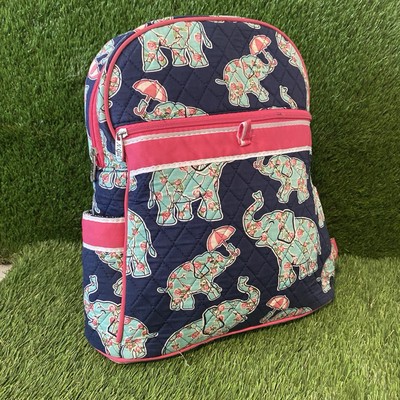 NGIL Backpack Elephants Florals Pink & Blue Beautiful Life Style Zip