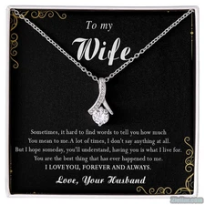 To My Wife Necklace, Thoughtful Anniversary Jewelry Present for Dear Wife