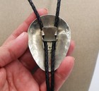 SW Navajo Style Bolo Tie Silvertone End Trail Horse Rider 2.5" H Unisex LZJ3 — photo 5